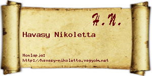 Havasy Nikoletta névjegykártya